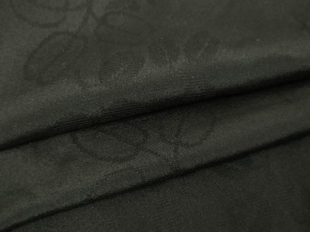 平和屋着物▽羽織 スリーシーズン 春夏秋 塵除け 舞葉文 黒地 正絹 逸品 DABG9733sf