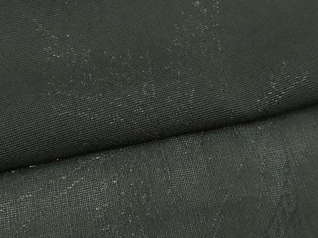 平和屋着物▽羽織 スリーシーズン 春夏秋 塵除け 枝葉文 黒地 銀糸 正絹 逸品 DABG9734sf