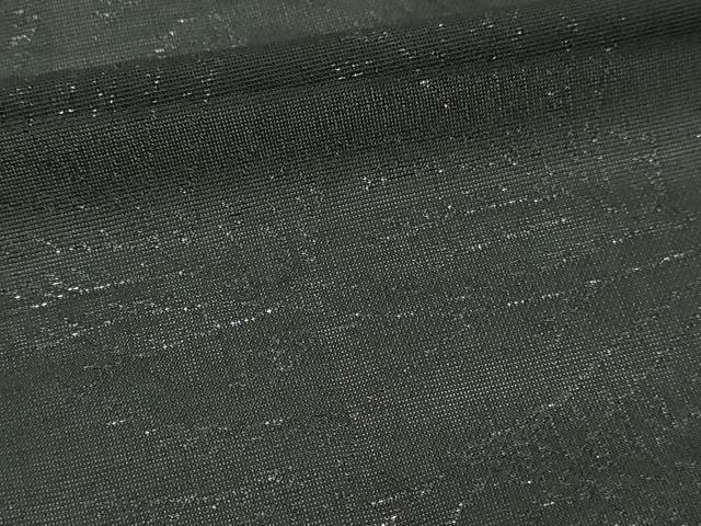 平和屋着物▽羽織 スリーシーズン 春夏秋 塵除け 枝葉文 黒地 銀糸 正絹 逸品 DABG9734sf