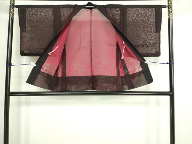 平和屋着物▽羽織 スリーシーズン 春夏秋 塵除け 流水草花文 正絹 逸品 DABG9739sf
