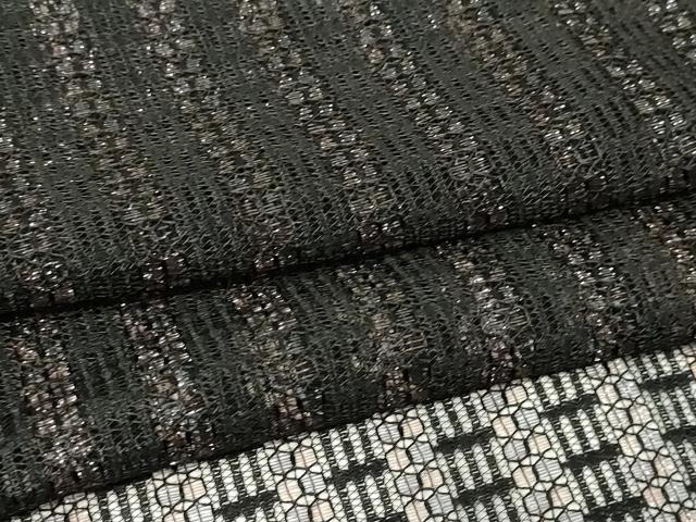 平和屋着物▽羽織 スリーシーズン 春夏秋 塵除け 間道 黒地 銀糸 松坂屋扱い 正絹 逸品 DABG9741sf
