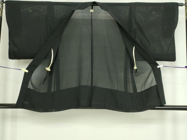 平和屋着物▽羽織 スリーシーズン 春夏秋 塵除け 黒色 黒地 正絹 逸品 DABG9745sf