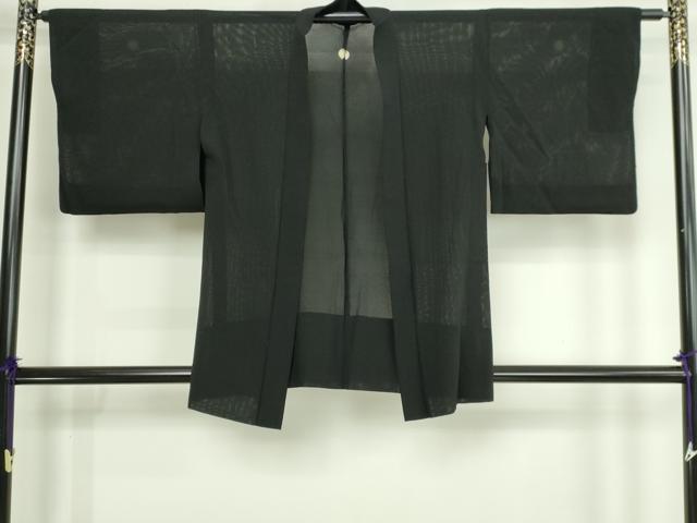 平和屋着物▽羽織 スリーシーズン 春夏秋 塵除け 黒色 黒地 正絹 逸品 DABG9745sf
