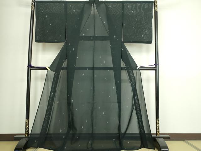 平和屋着物*夏物 本場大島紬 夏大島 霞文 黒地 正絹 逸品 DABG9823sf