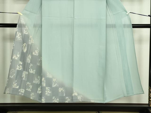 平和屋着物*夏物 訪問着 絽 草花文 暈し染め 金彩 正絹 逸品 DABG9824sf
