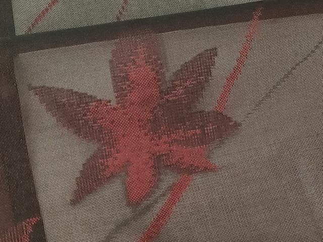 平和屋着物*夏物 小紋 紗 枝葉文 黒地 正絹 逸品 DABG9825sf