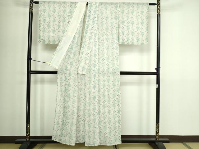 平和屋着物*夏物 本場小千谷縮 草花文 麻 逸品 DABG9826sf