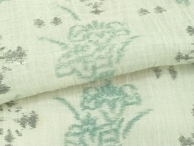 平和屋着物*夏物 本場小千谷縮 草花文 麻 逸品 DABG9826sf