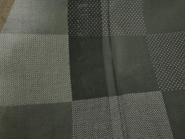 平和屋着物*夏物 本場大島紬 夏大島 格子 黒地 正絹 逸品 DABG9830sf
