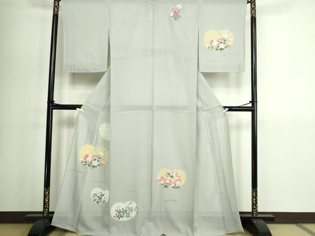 平和屋着物*夏物 訪問着 変わり絽 友禅 草花文 正絹 逸品 DABG9832sf