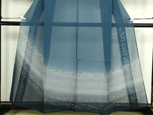 平和屋着物*夏物 訪問着 紗 横段花文 暈し染め 正絹 逸品 DABG9835sf