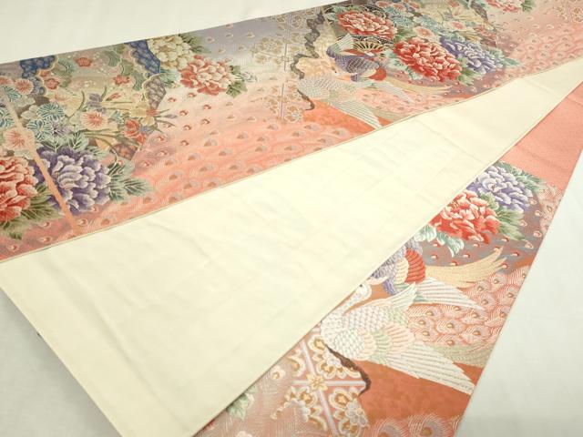 平和屋本店▼六通柄袋帯 唐織 桃山花鳥文 九百錦24k 本金箔 正絹 逸品 DABG9837sf