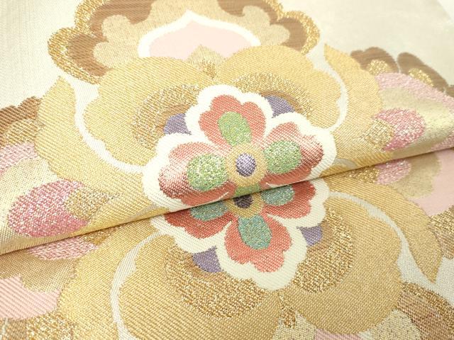 平和屋本店▼六通柄袋帯 孔雀更紗花文 織匠宗近錦 本金 正絹 逸品 DABG9868sf