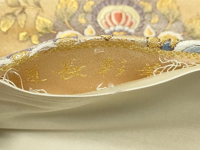 平和屋本店▼六通柄袋帯 唐織 道長彩華文 百本金弐重織 正絹 逸品 DABG9870sf