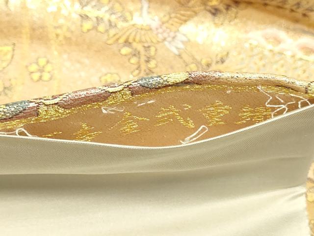 平和屋本店▼六通柄袋帯 唐織 道長彩華文 百本金弐重織 正絹 逸品 DABG9870sf