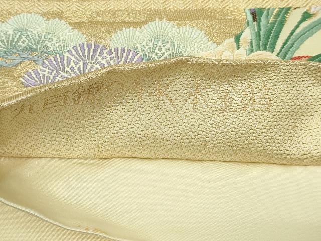 平和屋本店▼六通柄袋帯 唐織 金鶏花車文 九百錦24K本金箔 正絹 逸品 DABG9871sf