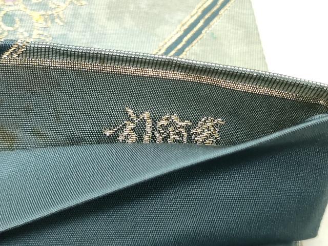 平和屋本店▼六通柄袋帯 正倉院花文 本金鏤箔 引箔 正絹 逸品 DABG9875sf