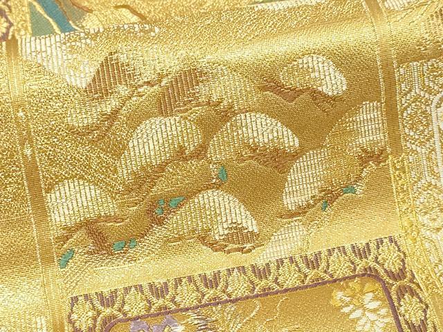 平和屋本店▼六通柄袋帯 琳派瑞祥錦 本金箔つづれ 正絹 逸品 DABG9910sf