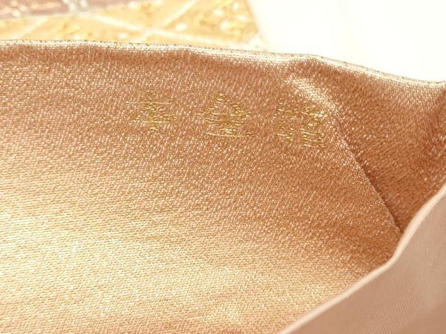平和屋本店▼六通柄袋帯 更紗花文 うるし箔 本金箔 正絹 逸品 DABG9946sf