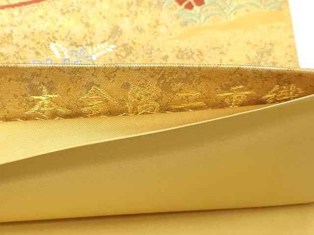 平和屋本店▼六通柄袋帯 唐織 華飾の宴 本金箔二重織 正絹 逸品 DABG9958sf