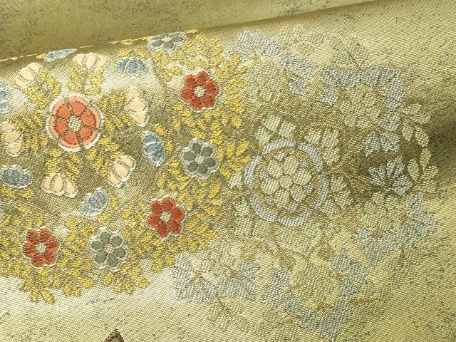 平和屋本店▼六通柄袋帯 天平彩絵箔華文 本金箔 正絹 逸品 DABG9969sf