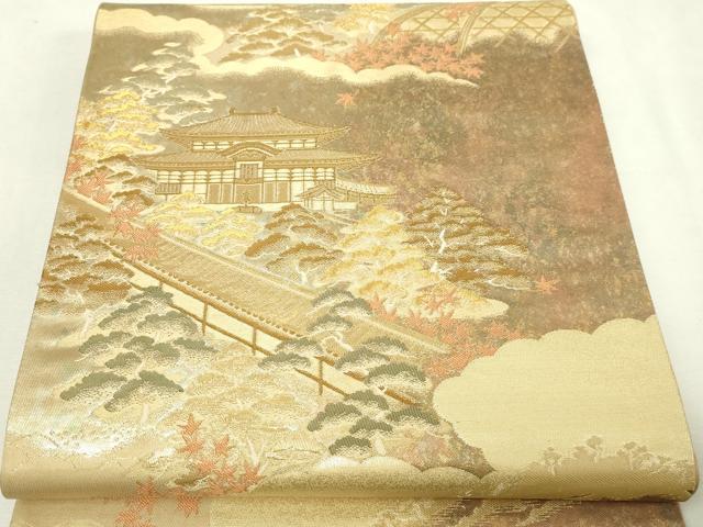 平和屋本店▼六通柄袋帯 大和路 本金箔 正絹 逸品 DABG9978sf