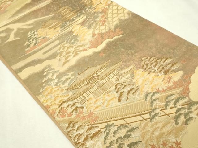 平和屋本店▼六通柄袋帯 大和路 本金箔 正絹 逸品 DABG9978sf
