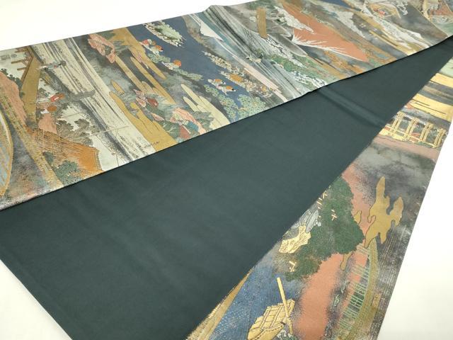 平和屋本店▼全通全景柄袋帯 富嶽三十六景 本金 正絹 逸品 DABG9987sf