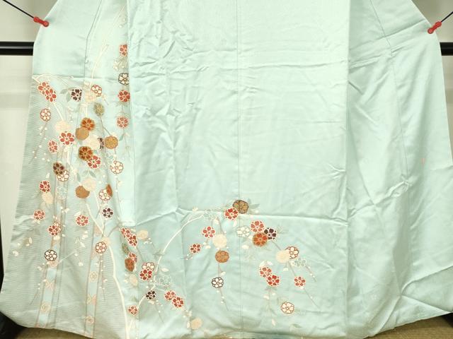 平和屋着物●十日町老舗ブランド 吉澤友禅 吾妻徳穂 訪問着 枝垂れ花 金彩 正絹 逸品 DABH0002op