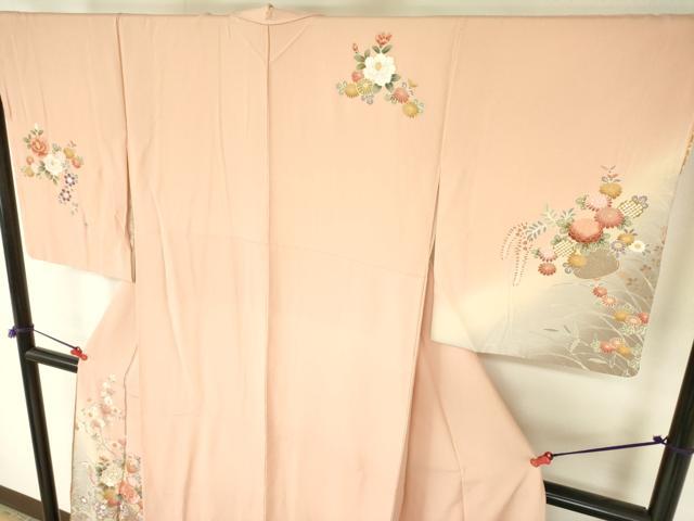 平和屋着物●ブライダルファッションデザイナー・桂由美 訪問着 駒刺繍 花車文 暈し染め 金彩 正絹 逸品 未使用 DABH0003op
