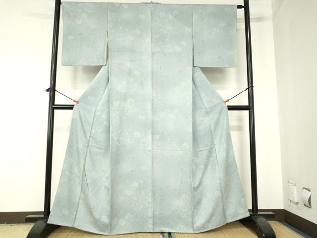 平和屋着物●上質な小紋 更紗花唐草文 正絹 逸品 DABH0007op
