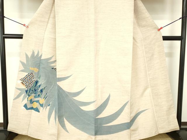 平和屋着物●訪問着 紬地 刺し子 歌舞伎 正絹 逸品 DABH0017op