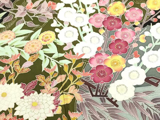 平和屋着物●本加賀友禅作家 矢田博 黒留袖 鴛鴦花文 金彩 正絹 逸品 未使用 DABH0022op