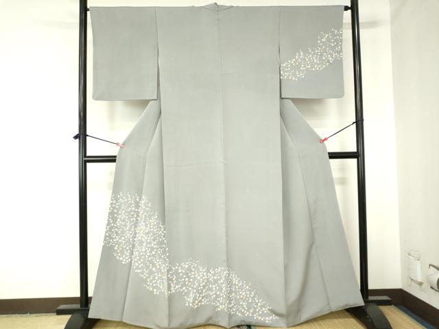 平和屋着物●訪問着 駒刺繍 枝梅 金彩 正絹 逸品 DABH0031op