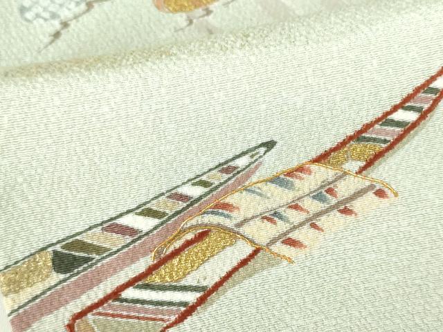 平和屋着物●訪問着 駒刺繍 小舟松文 暈し染め 金彩 正絹 逸品 DABH0034op