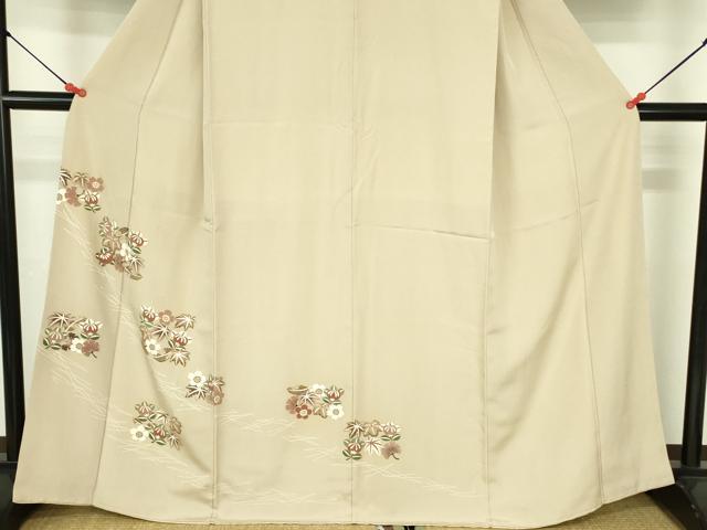 平和屋着物●訪問着 駒刺繍 草花文 金彩 正絹 逸品 DABH0040op