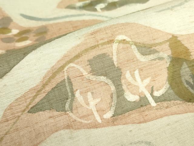平和屋着物●上質な小紋 紬地 樹林文 ろうけつ染め 正絹 逸品 DABH0048op