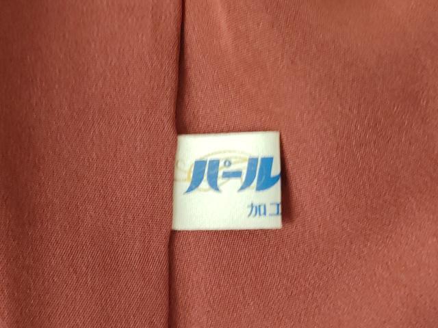 平和屋着物●上質な色無地 錆色 鬼しぼ縮緬 正絹 逸品 DABH0060op
