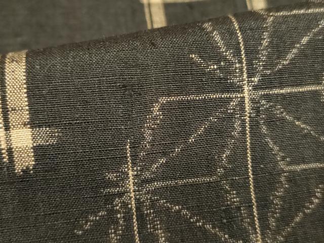 平和屋着物●上質な紬 燕絣 麻の葉文様 正絹 逸品 DABH0061op