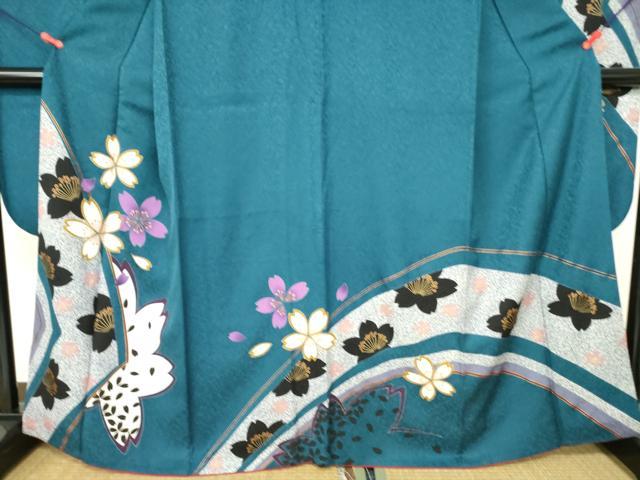 平和屋着物●豪華振袖 舞桜 金彩 正絹 逸品 DABH0068op