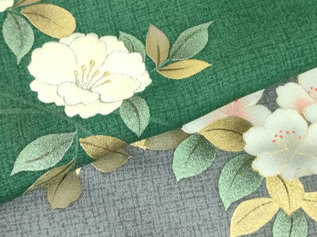 平和屋着物●訪問着 刺繍 草花 暈し染め 金彩 正絹 逸品 DABH0070op