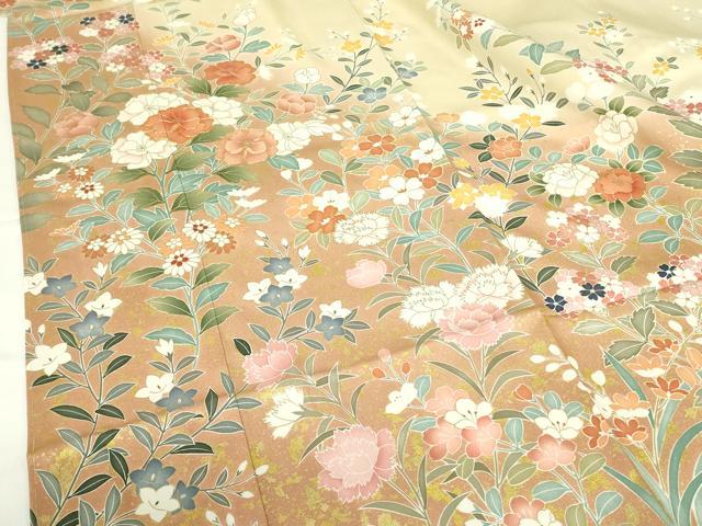 平和屋着物●訪問着 駒刺繍 草花 暈し染め 金彩 鈴乃屋扱い 正絹 逸品 DABH0079op