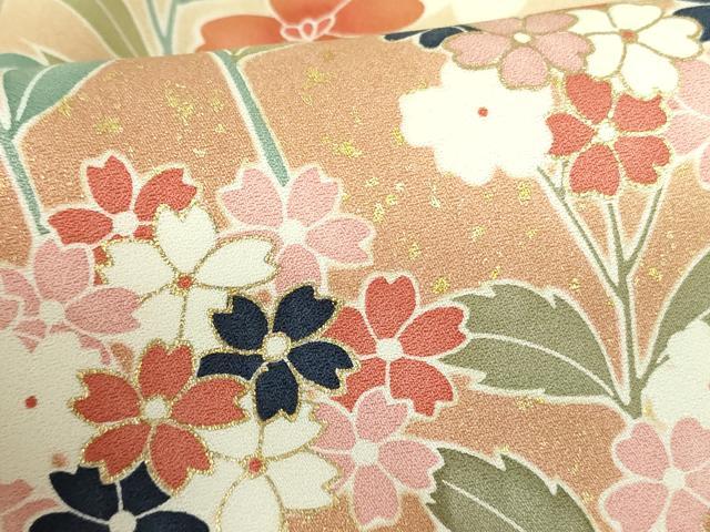 平和屋着物●訪問着 駒刺繍 草花 暈し染め 金彩 鈴乃屋扱い 正絹 逸品 DABH0079op