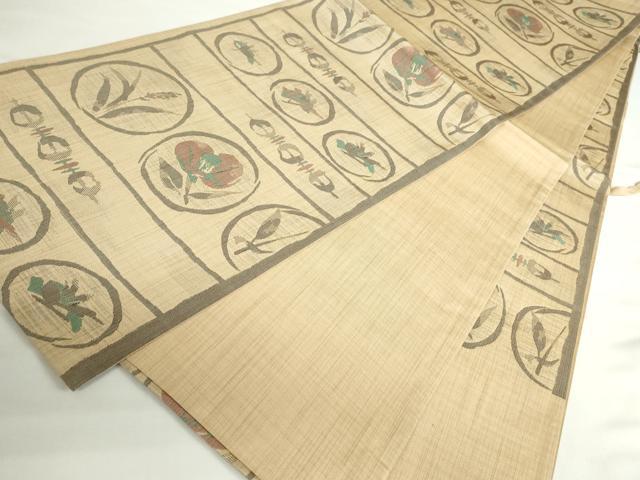 平和屋着物◎六通柄袋帯 横段花丸文 正絹 逸品 DABH0093op