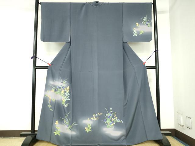 平和屋着物●訪問着 草花 暈し染め 正絹 逸品 DABH0132op