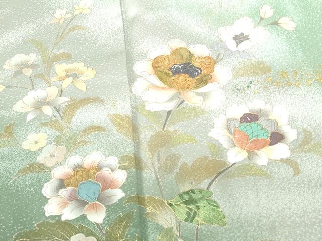 平和屋着物●訪問着 更紗花文 暈し染め 金彩 正絹 逸品 DABH0137op