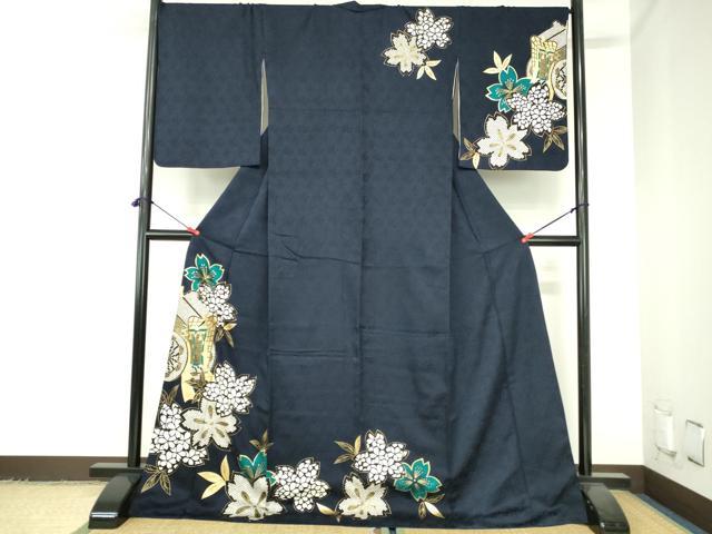 平和屋着物●訪問着 御所車桜文 金彩 やまと誂製 ロング丈 正絹 逸品 DABH0139op