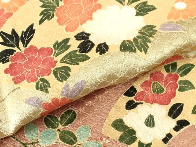平和屋着物●訪問着 地紙花文 暈し染め 金彩 正絹 逸品 DABH0140op