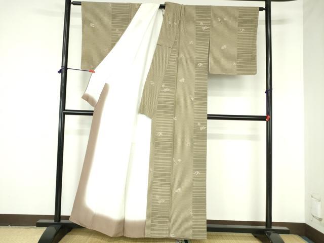 平和屋着物●伝統工芸士 石塚幸生 小紋 玩具文 正絹 逸品 未使用 DABH0143op