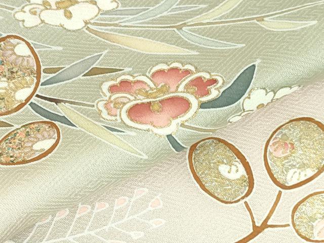 平和屋着物●訪問着 草花 暈し染め 金彩 鈴乃屋扱い 正絹 逸品 DABH0146op